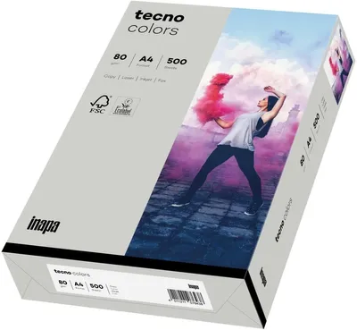 Produktbild von inapa 2100011393 Multifunktionspapier tecno® colors - A4, 80 g/qm, grau, 500 Blatt