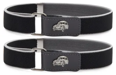 Image de Ladeheid 2 ceintures élastiques pour garçons, 1 à 6 ans, 34-65 cm, P15S (noir/gris/voiture, 62 cm x 2,5 cm)