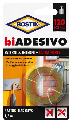 Zdjęcie produktu dla TAŚMA DWUSTRONNA „DO WNĘTRZ I NA ZEWNĄTRZ” BOSTIK 19 mm x 1,5 m