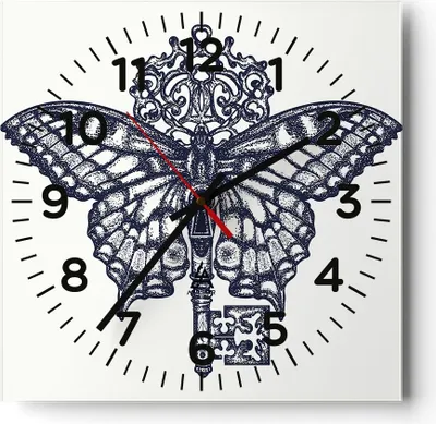 Produktbild von Wanduhr - Quadrat - Glasuhr - Eleganz fantasie gotisch grafische - 40x40cm - Schleichendes Uhrwerk - Lautlos - zum Aufhängen bereit - Dekoration Modern - Wanddekoration aus Glas - C4AC40x40-3139