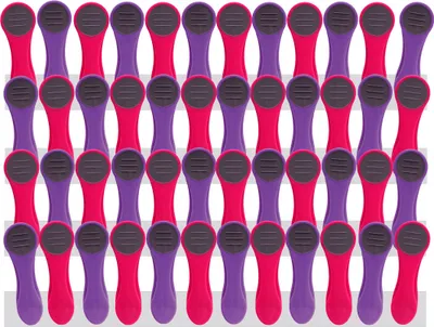 Produktbild von 48 Wäscheklammern mit Federn aus Edelstahl und Soft Grip Lila-Pink
