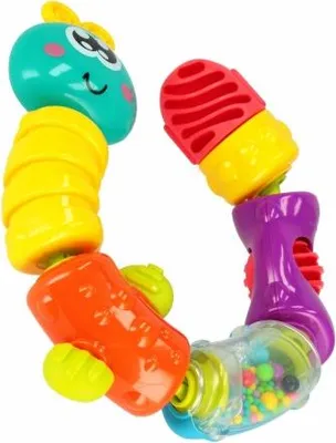 Image de Hochet arc-en-ciel en forme de chenille BAM BAM