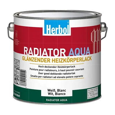 Produktbild von Herbol Radiator Aqua, Farbe, Fertig gemischt, Weiß, Glänzende Oberfläche, Weiß, Auf Wasserbasis