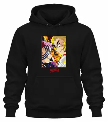 Obrázok produktu pre mikina s kapucňou Rengoku Akaza Flame Fight Anime Gift Fan Uni, čierna, L