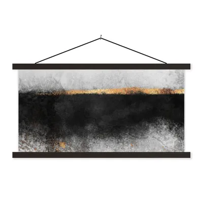 Produktbild von MuchoWow® Textilposter Gold - Abstrakt - Luxus 120x60 cm mit schwarzem Rahmen - Dekoration Schlafzimmer