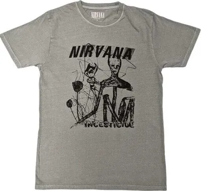 Imagen del producto de Camiseta Nirvana, diseño "Incesticide", logo apilado, color verde