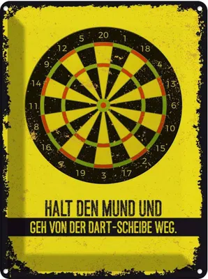 Produktbild von vianmo Blechschild 40x30 cm Halt den Zitat Mund und geh von Dart Sport Hobby Spruch