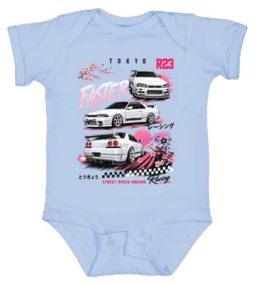 Obrázek produktu pro Rychlé silniční vozy, japonský styl (JDM), Tokio, tuning, éra Y2K, drift, model "Baby", barva: světle modrá, rozměry: 3/6