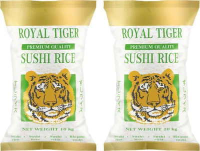 Produktbild von Royal Tiger Sushireis, 2x 10kg, Reis für Sushi, Risottoreis, Rundkornreis