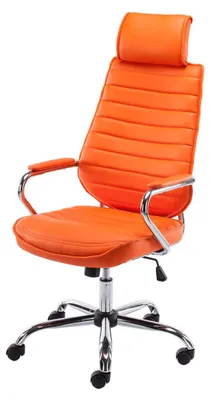 Produktbild von CLP Bürostuhl Rako Kunstlederbezug höhenverstellbar drehbar mit Kopfstütze orange