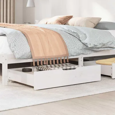 Image de vidaXL Tiroir de lit 2 pcs. Blanc 80x55x17 cm Pin massif