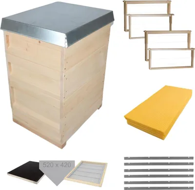 Produktbild von Bienenbeute DNM 12 Liebig MEGASET "DIE LEICHTE" - Rähmchen Absperrgitter