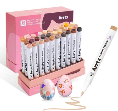 Produktbild von Acrylstifte 30 Hautfarben Pinselspitze Marker für Stein, Holz, Glas, Leinwand