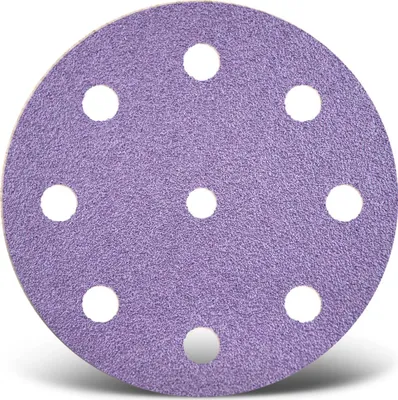 Produktbild von MENZER Purple HD Klett-Schleifscheiben, 125 mm, 9-Loch, f. Exzenterschleifer, Keramik-Mix (50 Stk.) K180