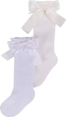 Produktbild von Durchbrochene Baumwollsocken mit Schleife für Mädchen 2er-Pack 12-18 Monate YOCLUB