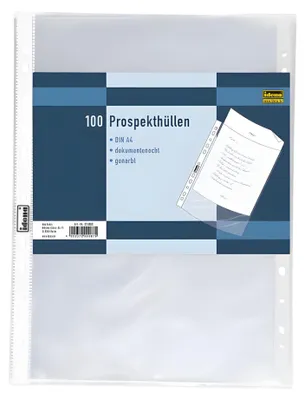 Immagine prodotto di 100 tasche portadepliant IDENA / tasche trasparenti DIN A4