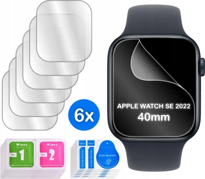 Zdjęcie produktu dla FOLIA do Apple Watch SE 2022 40mm HYDROŻELOWA OCHRONNA na ekran 3D 6 sztuk