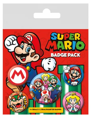 Produktbild von Super Mario Ansteck-Buttons 5er-Pack