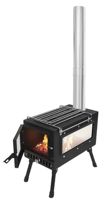 Produktbild von Tragbarer Campingofen für Holzfeuerung, Abmessungen 40 x 53 x 34,5 cm