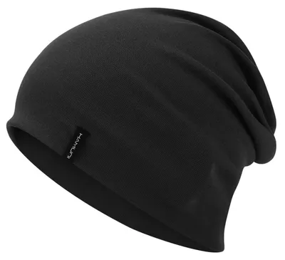 Obrázok produktu pre Čiapka Slouchy, dámska/pánska, bavlna, dvojvrstvová, čierna