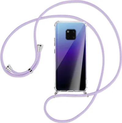 Produktbild von Handykette Backcover-Schutzhülle mit Band (Metall silberfarben) für Huawei Mate 20 Pro - violett
