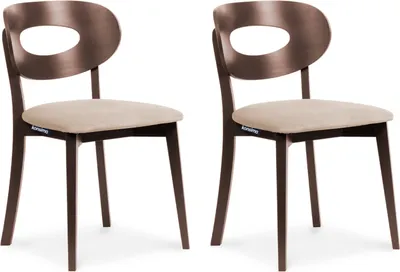 Produktbild von Konsimo Esszimmerstühl Gestell aus Massivholz 2-tlg "TANER", Beige, Stoff/Holz, Scandinavian, 47x80x45 cm