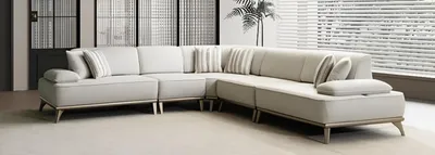 Produktbild von Elegante L-Form Couch Beiges Wohnzimmer Polstersofa Edles Ecksofa