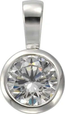 Produktbild von F Anhänger 925/- Sterling Silber 1,5cm weiß Zirkonia 273240919