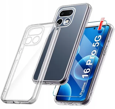 Zdjęcie produktu dla Etui Bezbarwne Do Realme 16 Pro Wzmacniane Clear Case 2Mm + Szkło