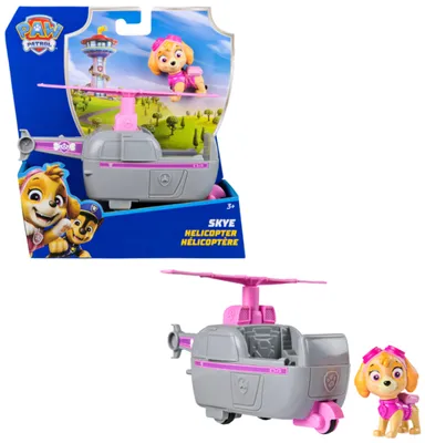 Produktbild von PAW Patrol - Skye-Figur mit Helikopter, stabiles Basis-Fahrzeug (2025), authentisches Spielzeug zur Serie für Kinder ab 3 Jahren, Helikopter, 3 Jahr(e), Kunststoff, Grau, Pink
