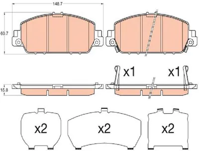 Produktbild von TRW Bremsbeläge Satz Vorne für HONDA HR-V (RU) GDB3615