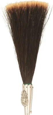 Hutanstecker Schützenschild mit Gamsbart-Imitat von Hut-Breiter in schwarz