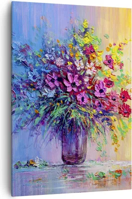 Produktbild von Bild auf Leinwand - Leinwandbild - Einteilig - Blumen Vase - 70x100cm - Wand Bild - Wanddeko - Wandbilder - Leinwanddruck - Kunstdruck - Wanddekoration - Leinwand bilder - Wandbild - PA70x100-4117