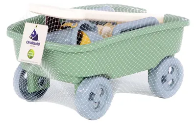 Produktbild von Cavallino-Bollerwagen mit Sandspielzeug – u. a. inklusive Gießkanne und Schaufel