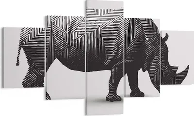 Produktbild von Bild auf Leinwand - Leinwandbild - Nashorn Tier Afrika Safari - 125x70cm - Wand Bild - Wanddeko - Leinwanddruck - Bilder - Kunstdruck - Wanddekoration - Leinwand bilder - Wandkunst - EA125x70-2935