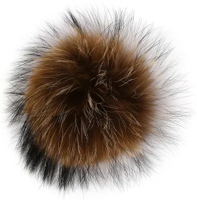 Obrázek produktu pro Bambule, bambulka z pravé mývalí kožešiny přírodní 12-13 cm / 1ks