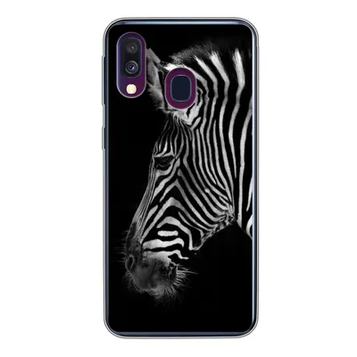 Produktbild von MuchoWow® Handyhülle Schutzhülle Hülle für Samsung Galaxy A40 Zebra - Wilde Tiere - Schwarz Silikon Softcase Handy Hülle - Handy-Tasche