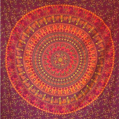 Imagen del producto de Pareo/tapiz mandala, de estilo indio, 100% algodón, grande, versátil: ideal como toalla de playa grande, pareo o toalla de playa XL, acabado mate/tipo alfombra