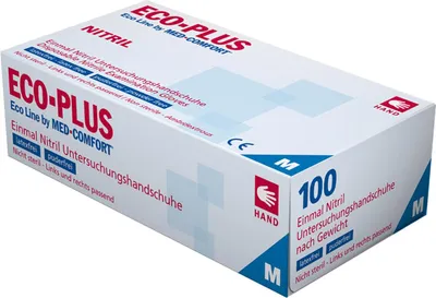 Produktbild von AMPri ECO-PLUS Latex Untersuchungshandschuhe puderfrei 100 Stück M