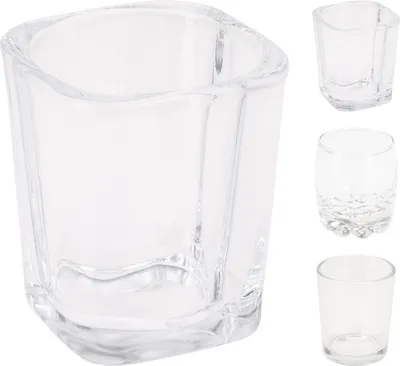 Image de Lot de 3 verres à liqueur Excellent Houseware, en verre transparent, 5 x 6 cm, 80 ml