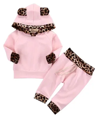 Image de Ensemble de sweat à capuche pour bébé fille - Motif floral, manches longues - Rose, taille 0-3 mois