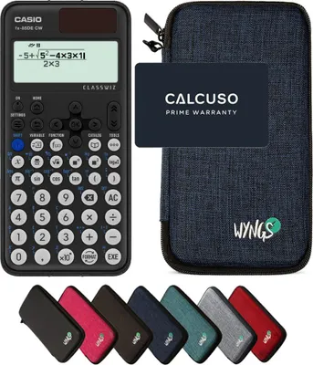Produktbild von Casio fx-85DE CW ClassWiz inkl. WYNGS Schutztasche Blau - Wissenschaftlicher Taschenrechner - Basic Set