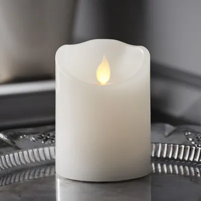 Produktbild von Star Trading LED-Kerze Twinkel Wachs 7,5x7,5x10cm weiß, Weiß, Schlafzimmer, Wohnzimmer, IP20, 1 Glühbirne(n), LED, 0,06 W