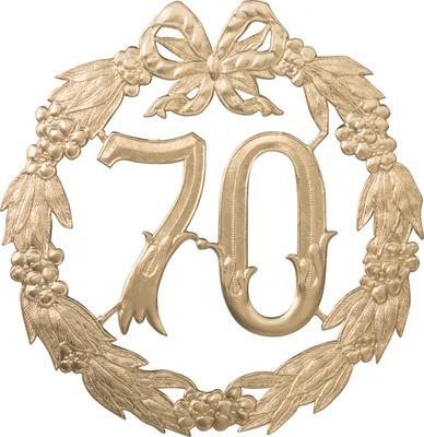 Produktbild von DEMMLER Festliche Zahl 70 gold 24cm ohne Draht