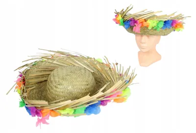 Produktbild von Gacek Strohhut Hawaiianisch Blumen Party Zubehör