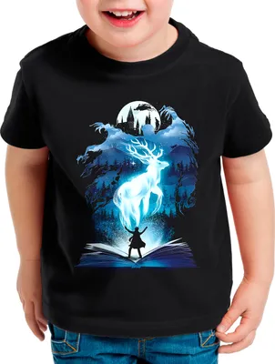 Produktbild von BaumwolleCloud Patronus Kinder T-Shirt eule harry zauberstab besen zauberschule