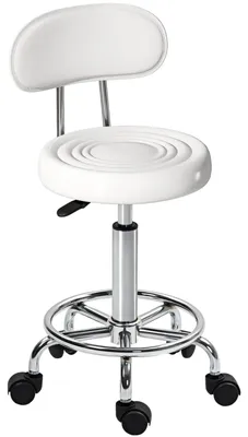 Produktbild von Rollhocker Drehbarer und verstellbarer Hocker mit Rückenlehne, für Salon Werkstatt
