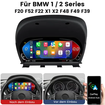 Obrázok produktu pre 11-palcové digitálne palubné dosky pre modely BMW 1 (F20/F52), 2 (F22), X1 (F48/F49) a X2 (F39) s bezdrôtovým systémom CarPlay a Android Auto