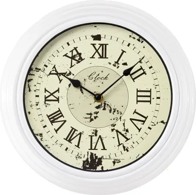 Produktbild von Noor-Living runde Wanduhr Wall Clock Rustikal Vintage Ø 30 cm weiß