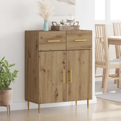 Image de vidaXL Sideboard Chêne Artisan 69,5 x 34 x 90 cm Matériau dérivé du bois